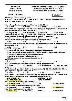 Đề thi thử Trung học phổ thông Quốc gia lần 1 môn Hóa học năm 2017 - Mã đề 132 - Trường THPT Ngô Gia Tự (Có đáp án)